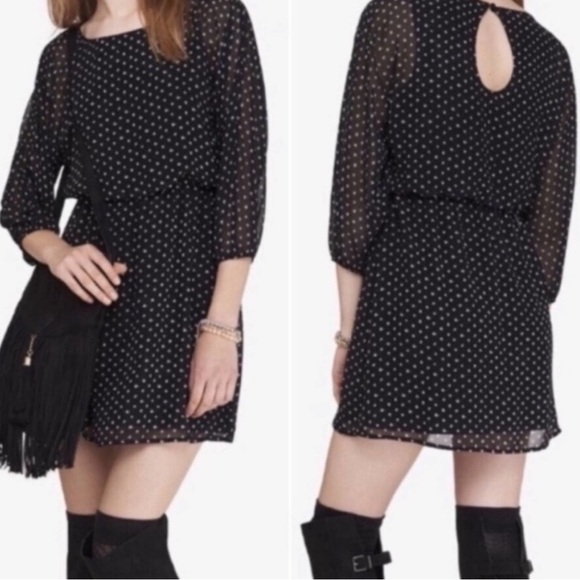 Express Black Polka Dot Dress - Picture 5 of 8